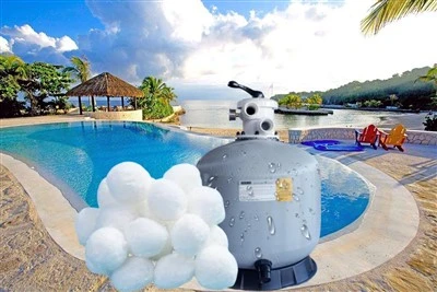 Nguyên liệu thô Polyester Bio Fiber Balls được sử dụng để xử lý nước thải hồ cá Bể bơi thay thế cát