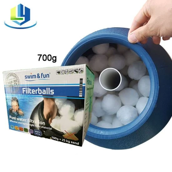 Nhà cung cấp Bộ lọc bể bơi sợi bóng 700g Bao bì hộp màu