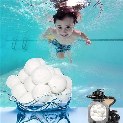 Bóng lọc bể bơi Bóng sợi polyester Thay thế cát trong nhà máy lọc cát bể bơi